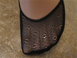 Daisy Black Lace No Show Liner Socks