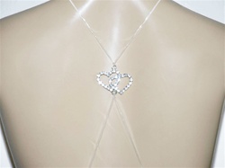 Double Heart Rhinestones Back Bra Strap