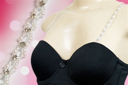 Gorgeous Beads w/Center Rhinestones Bra Strap